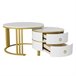 2 en 1, mesa de centro, mesa de salón, 2 cajones 70x70 Blanco