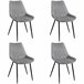 4x Silla tapizada capitoné de terciopelo SJ.0488 Negro