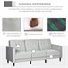 Sofá Cama Poliéster, Espuma, Madera HOMCOM Gris