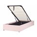 Beliani Cama con somier Bouclé DINAN 97x214 Rosa Talco