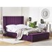 Beliani Cama con somier Terciopelo NOYERS 170x247 Azul Marino
