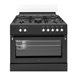 ALPHA Cocina de Gas VULCANO ELITE-90 Negro Mate. Encendido Automático, Wok, Ventilador y Temporizador. Negro