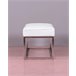 Banco diseño tapizado en polipiel con acero cromado - Praga 131x48 Blanco