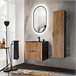 Conjunto mueble lavabo individual encastrado y columna Gaia 60 Madera