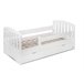 YappyLux Cama infantil de madera con cajón 80x163 Blanco