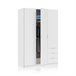 Armario Low Cost 3 puertas 3 cajones 121 Blanco