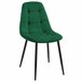 2x Silla tapizada capitoné de terciopelo SJ.1 Verde Oscuro