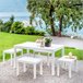 Banqueta de exterior Nailu 39x60 Blanco