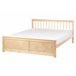 Beliani Cama Madera de pino OLENDON 169x206 Madera Clara