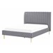Beliani Cama con somier Terciopelo MARVILLE 162x225 Gris