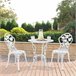 [casa.pro] Set bistro aluminio fundido mesa + 2 sillas Blanco