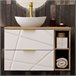 Mueble bajo lavabo 2 compartimientos encimera Aurora 80 Blanco
