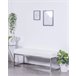 Banco diseño tapizado en polipiel con acero cromado - Praga 131x48 Blanco