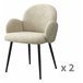 ALICE - Silla de tejido con patas de metal (x2) Beige