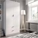 Armario 2 puertas efecto madera 81 Blanco