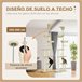 Árbol para Gatos Aglomerado de Madera, Felpa PawHut Crudo