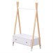 Perchero de madera y blanco con cajón para niños LOU Blanco