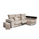 Sofá Chaiselongue Rubí 3 Plazas Tela Izquierda Beige