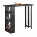 Mesa Alta de Bar con 3 Baldas SoBuy FWT100-SCH Negro