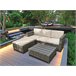 Set LANZAROTE II chaise longue con puff y mesa Marron
