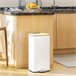 Cubo de Basura Metal, Bambú HOMCOM, hogar - cocina Cubo de Basura Metal, Bambú HOMCOM, hogar - cocina Blanco