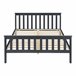 Cama doble de pino Breda con Somier y Reposacabezas - 168x209 Gris Oscuro