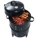 VidaXL Barbacoa 3 en 1 ahumador de carbón Negro
