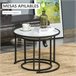Juego de 2 Mesas Auxiliares Acero y MDF HOMCOM 60x60 Blanco