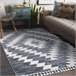 Alfombra SEVILLA Z250A diamantes Franjas Bereber marroquí 140x190 Gris Azul