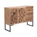 Aparador de Madera de Fresno, Frentes de Madera Reciclada con Base de Metal 110 Madera