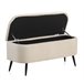 Taburete tapizado en terciopelo con patas de metal Beige