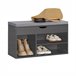 Banco Zapatero con cajón y 3 compartimientos SoBuy FSR45-DG Gris