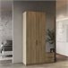 Armario Dormitorio Ghost 3 puertas, 2 cajones, espejo Madera Clara