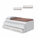 Cama juvenil doble DUO con 2 cajones y 2 estanterias Cama juvenil doble DUO con 2 cajones y 2 estanterias Blanco