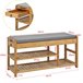 Banco de Almacenamiento con cajón y cojín Bambú FSR47-N SoBuy Madera