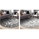 Alfombra MATEO 8037/644 círculo Moderna marco flores 100x100 Gris