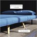 Sofá Cama Doble Lino Sintético, Espuma HOMCOM Azul