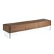 Mueble TV nogal y cristal templado Transparente