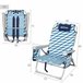 Aktive Silla plegable de playa con 5 posiciones, cojín, aluminio Azul