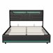 Cama, cama de matrimonio, LED, USB Negro