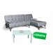 Sofá-cama chaise longue con mesita de centro Gris Claro