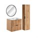 Conjunto de muebles con lavabo espejo LED y columna Adriel 60 Madera