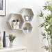 Set de 3 estantes de pared Nuno hexagonales Madera