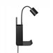 Aplique revistero con USB y repisa Roomi Metal  Nórdico Negro