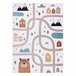 Alfombra FUN Polar para niños calles bosque 140x190 Crema