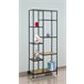 Estanteria color roble 8 huecos. LILY Negro/ Madera
