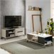 Mueble TV Orly 1 Puerta y 2 cajones Roble Claro/Gris Gris