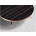 Mesa centro redonda mármol porcelánico y acero negro Negro/ Naranja