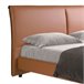 Cama matrimonio tapizada en polipiel Marron