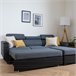 Sofá cama esquinero de 3 plazas WARREN Negro